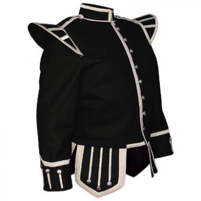 Silver Black Doublet Jacket